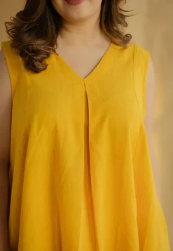 Raahi Mustard Solid Kala Cotton A Line Kurta