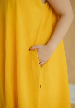 Raahi Mustard Solid Kala Cotton A Line Kurta