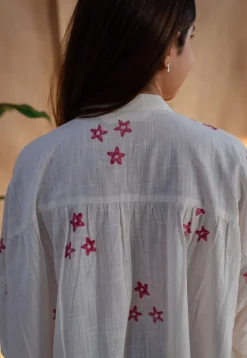 Rayia Dabu Slub Cotton Hand Embroidered Top