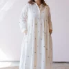 Rhea Off White Jamdani Handloom Cotton A Line Dress