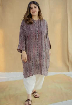 Rima Madder Ajrakh Modal Silk Loose Kurta