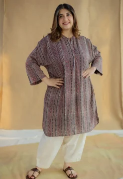 Rima Madder Ajrakh Modal Silk Loose Kurta