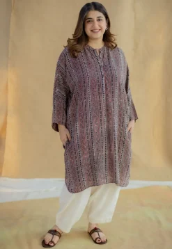 Rima Madder Ajrakh Modal Silk Loose Kurta