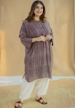 Rima Madder Ajrakh Modal Silk Loose Kurta