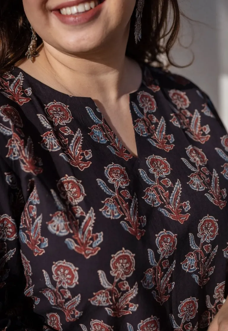 Rubina Ajrakh Cotton Short Top