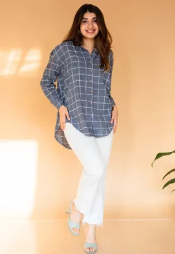 Ruhi Grey Dabu Slub Cotton Shirt