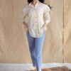 Ruhi Off White Ajrakh Cotton Loose Shirt