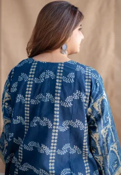 Rushal Ajrakh Cotton Hand Embroidered Kali Kurta