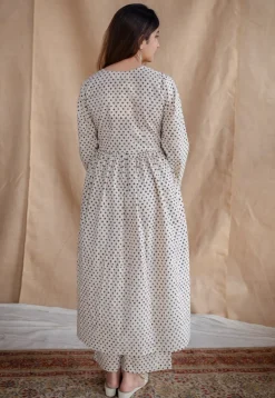Saesha Beige Fakira Mul Cotton A Line Kurta