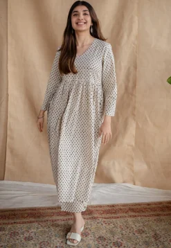 Saesha Beige Fakira Mul Cotton A Line Kurta