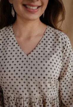Saesha Beige Fakira Mul Cotton A Line Kurta