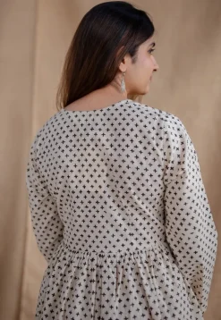 Saesha Beige Fakira Mul Cotton A Line Kurta