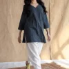 Sahar Indigo Ajrakh Cotton Straight Short Top