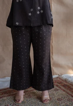 Samita Charcoal Straight Dabu Slub Cotton Co-ord Set (Set of 2)