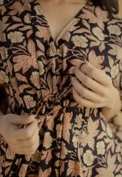 Saria Dark Brown Fakira Cotton Loose Kaftan
