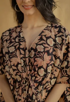 Saria Dark Brown Fakira Cotton Loose Kaftan