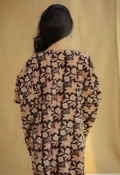 Saria Dark Brown Fakira Cotton Loose Kaftan