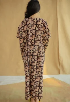 Saria Dark Brown Fakira Cotton Loose Kaftan
