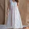 Shaba Dabu Slub Cotton Hand Embroidered Dress