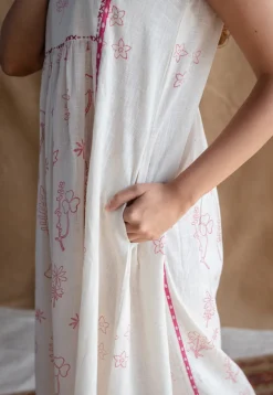 Shaba Dabu Slub Cotton Hand Embroidered Dress