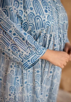 Sharvi Batik Natural Dyed MulMul Cotton Dress with Slip