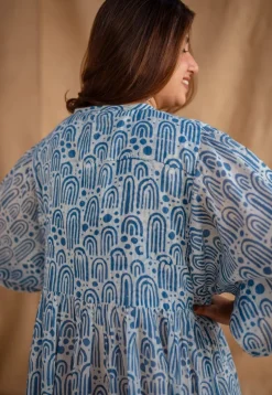 Sharvi Batik Natural Dyed MulMul Cotton Dress with Slip