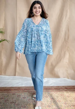 Shilpi Batik Natural Dyed MulMul Cotton Top