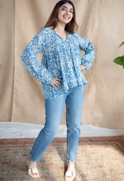 Shilpi Batik Natural Dyed MulMul Cotton Top