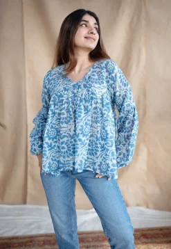 Shilpi Batik Natural Dyed MulMul Cotton Top
