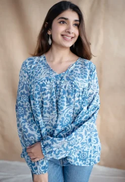 Shilpi Batik Natural Dyed MulMul Cotton Top