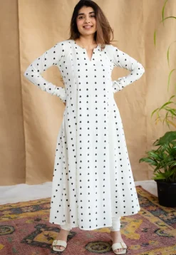 Shinat Block Printed Cotton Kali Kurta