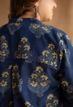 Shrishti Indigo Ajrakh Cotton Straight Kurta