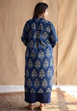 Shrishti Indigo Ajrakh Cotton Straight Kurta