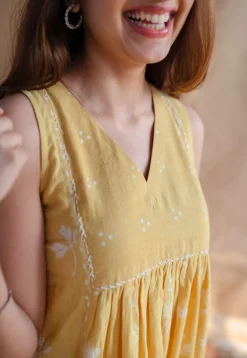 Shyza Dabu Slub Cotton Hand Embroidered Dress