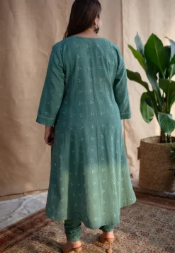 Sireen Dabu Slub Cotton Hand Embroidered Kali Kurta