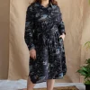 Sirin Charcoal Ajrakh Cotton A Line Dress