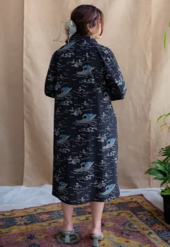 Sirin Charcoal Ajrakh Cotton A Line Dress
