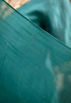 Srisha Peacock Green A Line Chanderi Silk Gota Patti Kurta Set (Set of 3)