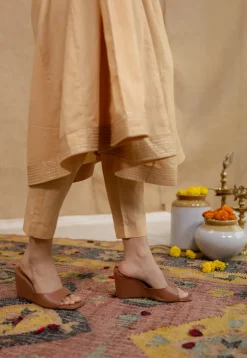 Surina Mulmul Cotton Beige Kurta Set (Set of 3)