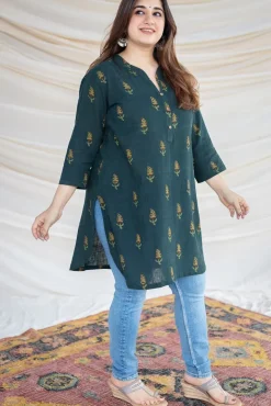 Tanya Slub Cotton Short Kurta