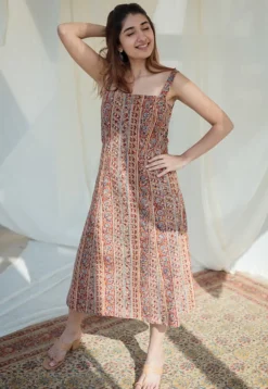 Tapasya Kalamkari Strap Cotton Dress