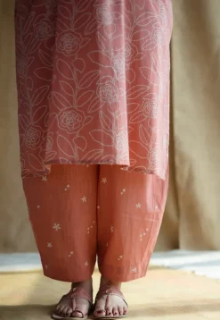 Tarin Coral Hand Block Print Slub Cotton Afghan Pant