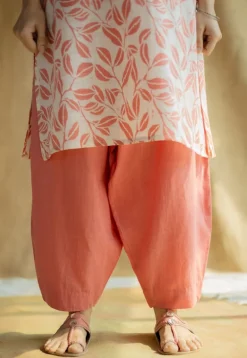 Tarin Coral Solid Slub Cotton Afghan Pant