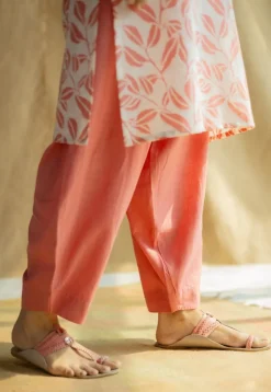 Tarin Coral Solid Slub Cotton Afghan Pant