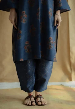 Tarin Indigo Ajrakh Chanderi Silk Afghan Pant