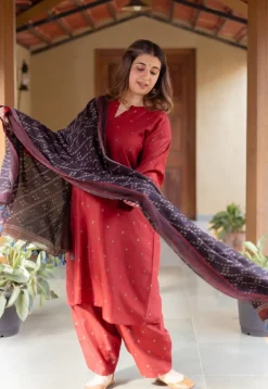 Tarin Madder Ajrakh Chanderi Silk Afghan Pant