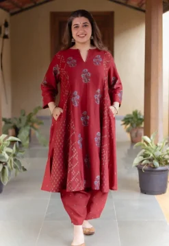 Tarin Madder Ajrakh Chanderi Silk Afghan Pant