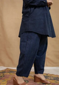 Tarin Navy Blue Ajrakh Cotton Afghan Pant