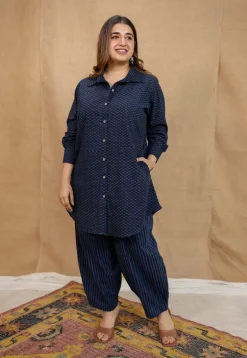 Tarin Navy Blue Ajrakh Cotton Afghan Pant