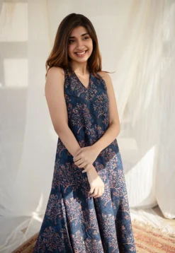 Tashi Halter Neck Cotton Maxi Dress